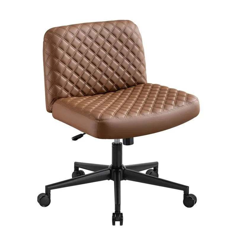 

PU Leather Office Desk Chair,Home Office Chair with Wheels Heavy Duty Metal Base,120° Rocking Wide Seat Eranity Chair for Women