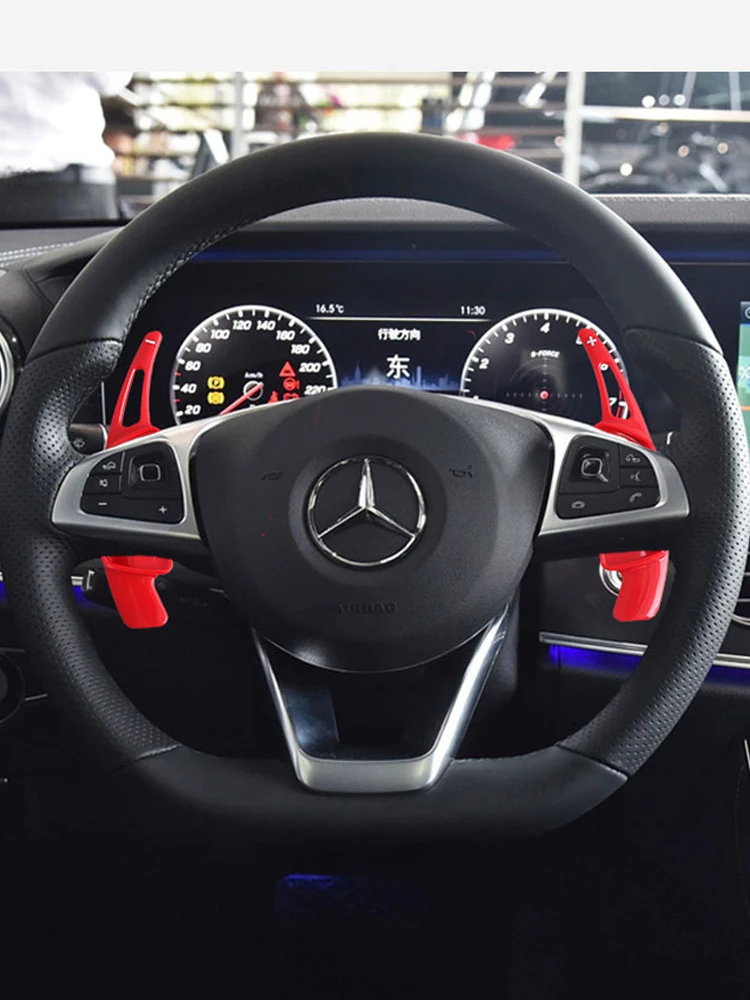 Lenkrad-Schaltwippen für Mercedes-Benz A B C E Klasse CLA GLA CLS GLC GLE W176 W205 W246 C117 W218 – Detail 1