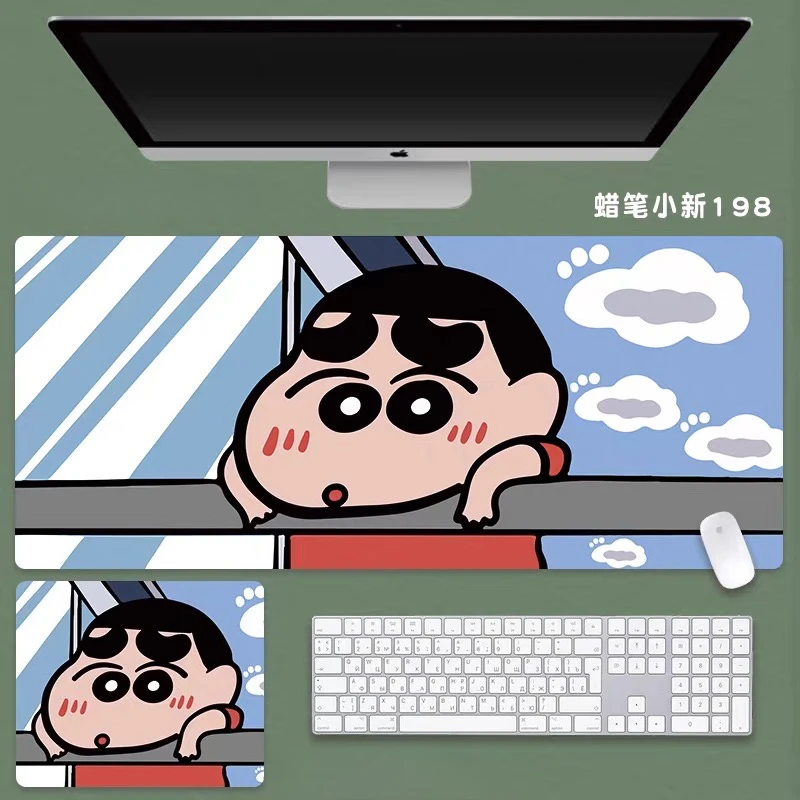 Cute Animation Cartoon Two-dimensional E-sports Game Computer Table Mat Multi Size Leather Mouse Pad Crayon Shin-chan Mouse Pad