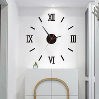 3D Luminous Wall Clock Frameless Acrylic DIY Digital Clock Wall Stickers Silent Clock for Living Room Bedroom Office Wall Decor