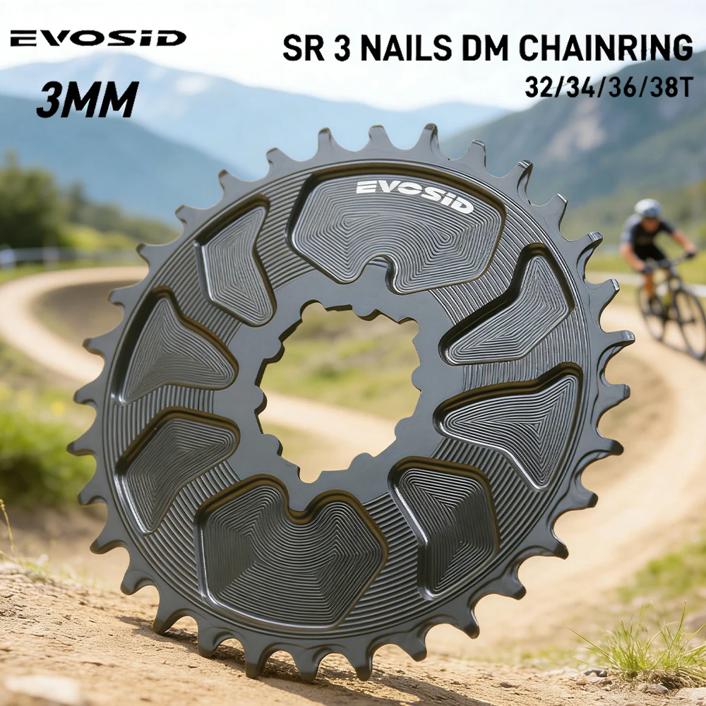 

EVOSID 3 гвозди MTB велосипедная звездочка полностью закрытая смещенная орел 3 мм узкое широкое кольцо цепи для SRAM DM 32T 34T 36T 38T