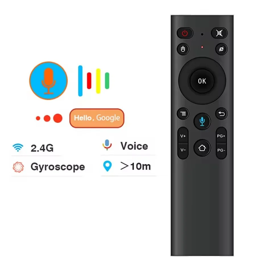 

Q5 2.4G Wireless Voice Remote Control Gyroscope Controller with USB Receiver Air Mouse Remote for Projector Smart TV Android Box