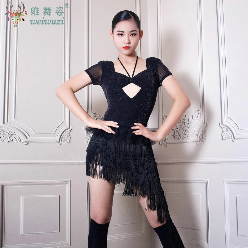 라틴댄스 프린지 연습복 맞춤형 탱고 차차 삼바 공연 의상 성인 어린이 라틴 대회 의상
