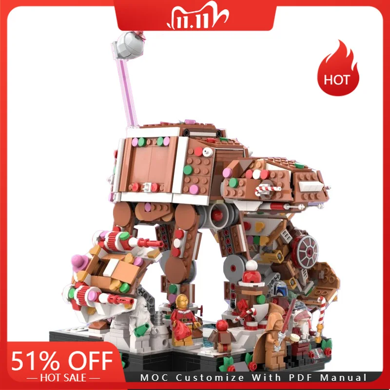 

776 шт. MOC Рождественская звезда, боевая перспективная модель, строительные блоки, набор «сделай сам», креативная сборка, игрушка для детей, подарки на день рождения