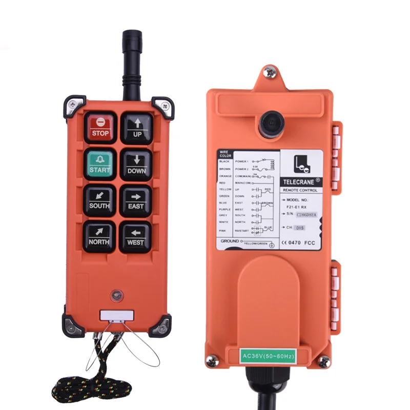 F21-E1B 6 Keys 315mhz VHF Wireless radio industrial 2 transmitter to 1 receiver for crane and hoist