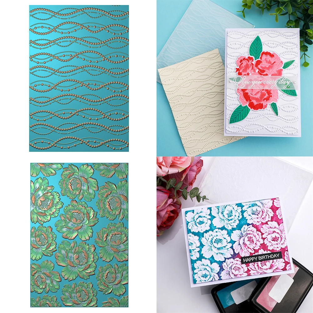1pc 3D Präge Ordner Dot Linie Blüte Muster für DIY Scrapbooking Papier Karte Hinzufügen Textur Präge Schablone 2024 neue