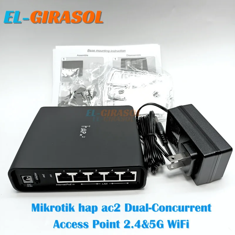 MikroTik hAP ac2 2.4&5G Wifi with Five Gigabit Ethernet ports 10/100/1000M RBD52G-5HacD2HnD-TC Dual-concurrent Access Point FTTH