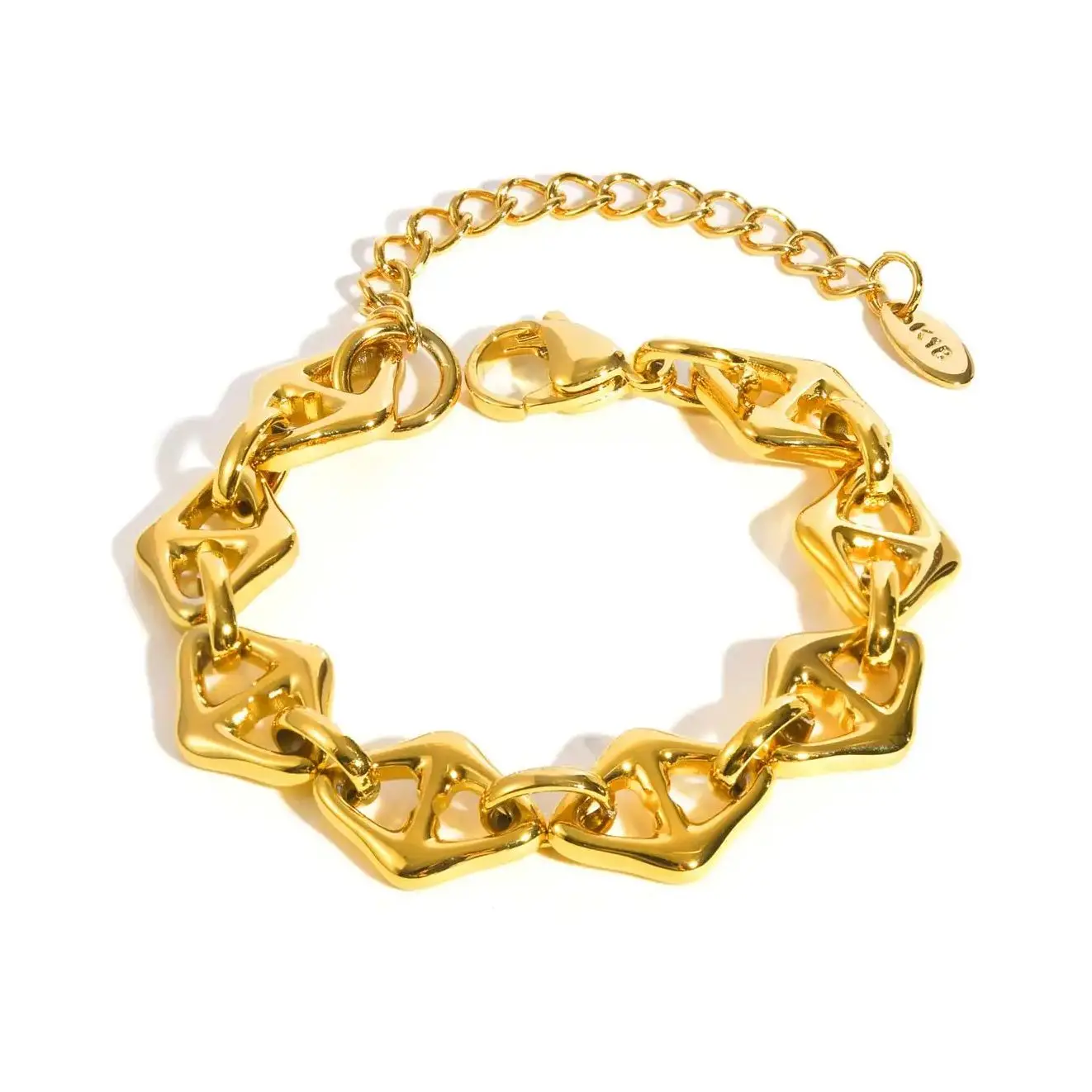 

Stainless Steel Geometric Bracelet for Women,Gold Color Waterproof Chain Bracelets,Fashion Jewelry Gifts