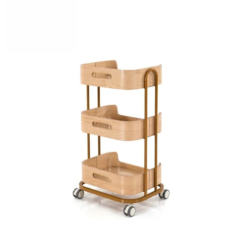 

Mobile Beauty Salon Trolley Cart 3-Layer Rolling Storage Beauty Cart
