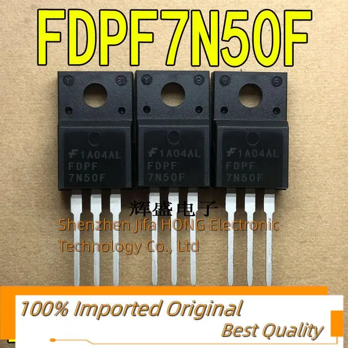 10PCS/Lot  FDPF7N50U FDPF7N50F   TO-220F  MOSFET  N-Channel Imported Original  Best Quality