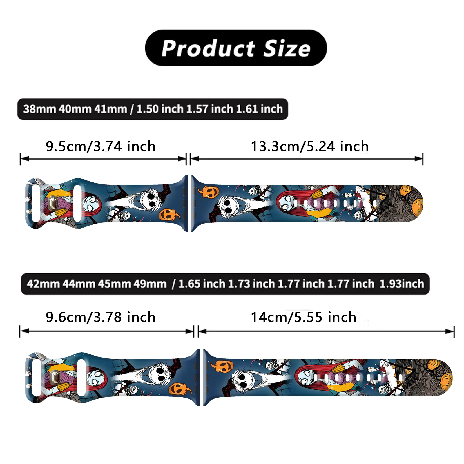 حزام ديزني كابوس قبل عيد الميلاد لساعة أبل 11 10 9 سوار من السيليكون قابل للاستبدال لساعة iWatch 46/44/42/41 ملم