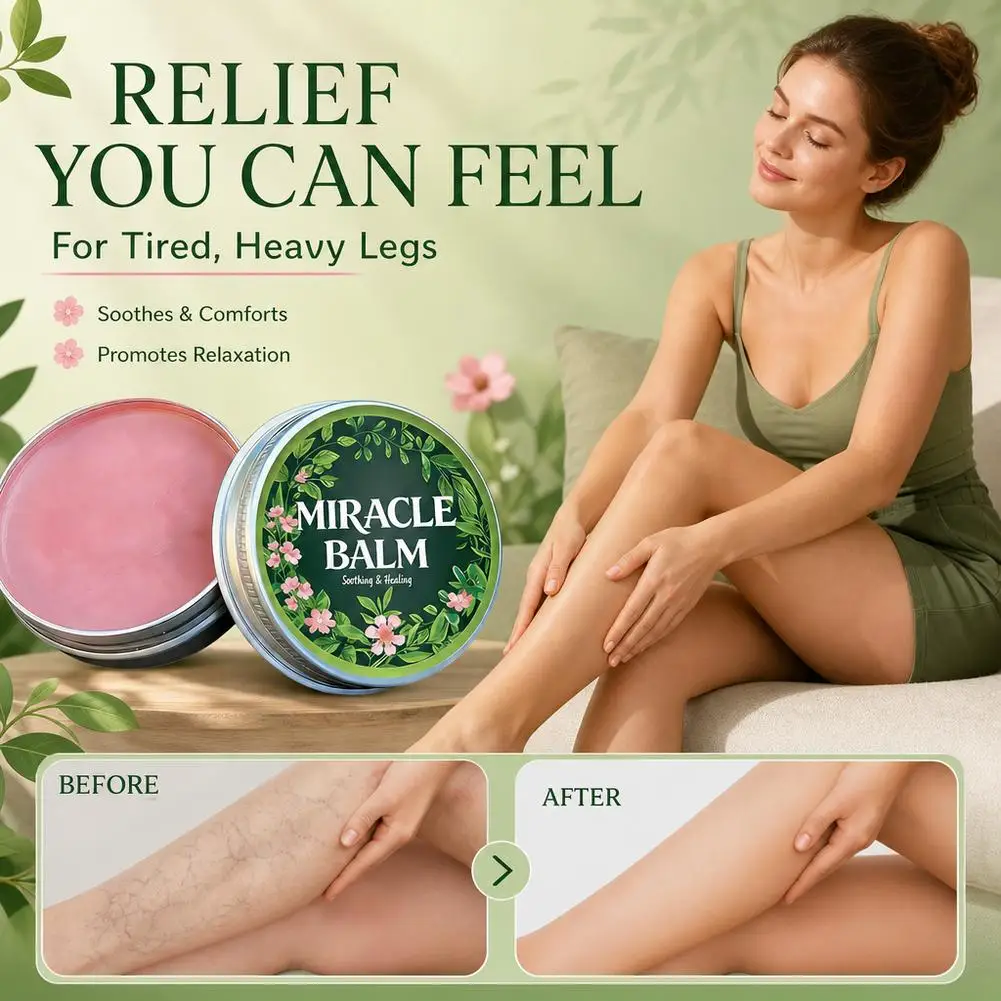 Soothing Moisturizer Miracle Balm for Swollen Legs Professional Varicose Veins Treatment for Legs Natural Miracle Balm
