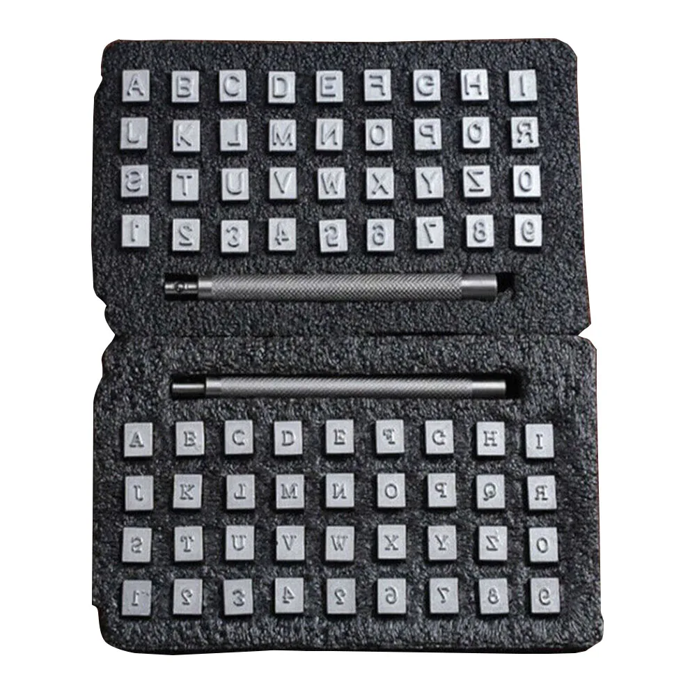 Zestaw narzędzi do stemplowania skóry, numer liter alfabetu, stempel, Metal, narzędzia do dziurkowania, DIY skórzane rękodzieło, 3mm, 6mm, 36 szt.