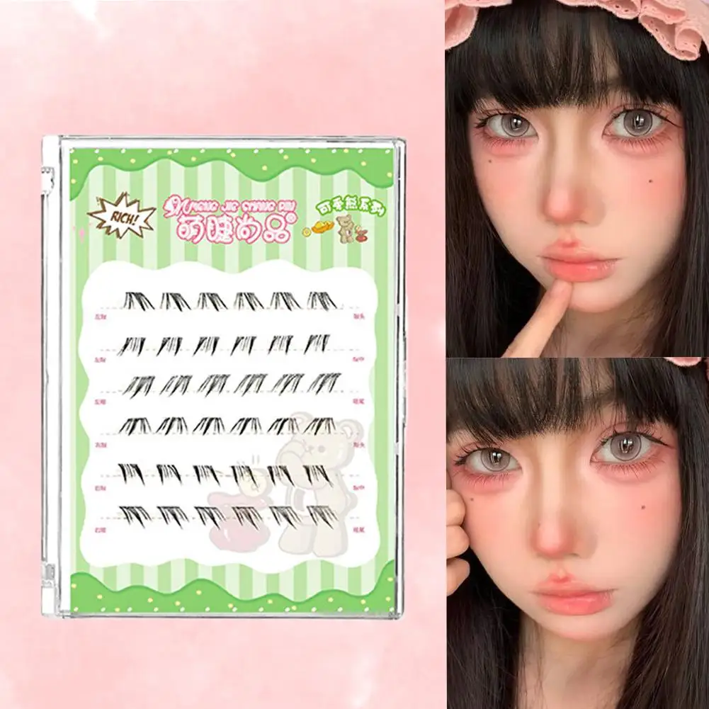 Kein Kleber im Fuchs-Stil, untere Wimpern, natürliche Manga-Fee, DIY segmentiertes Make-up, Wimpern-Wimpern-Look-Werkzeug unter F6U0