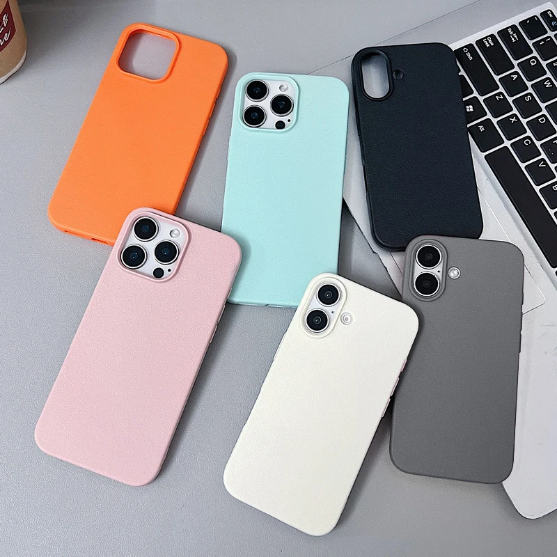 Personalized DIY Customized Name Photo Phone Case For iPhone 17 16 15 Pro Max 14 13 12 Pro Max  Leather Texture TPU Soft Cover