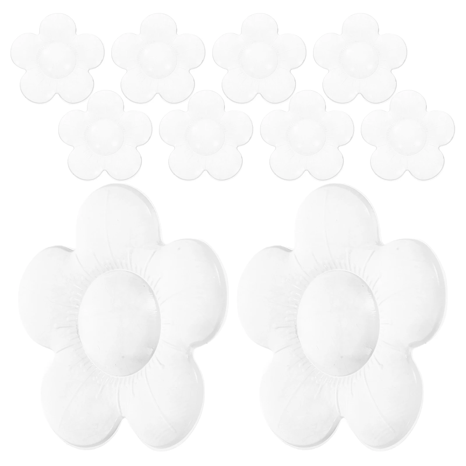 

10 pcs Door Stoppers Wall Protectors Transparent Anti-Collision Pads Self-Adhesive Cushion Flower Design Household