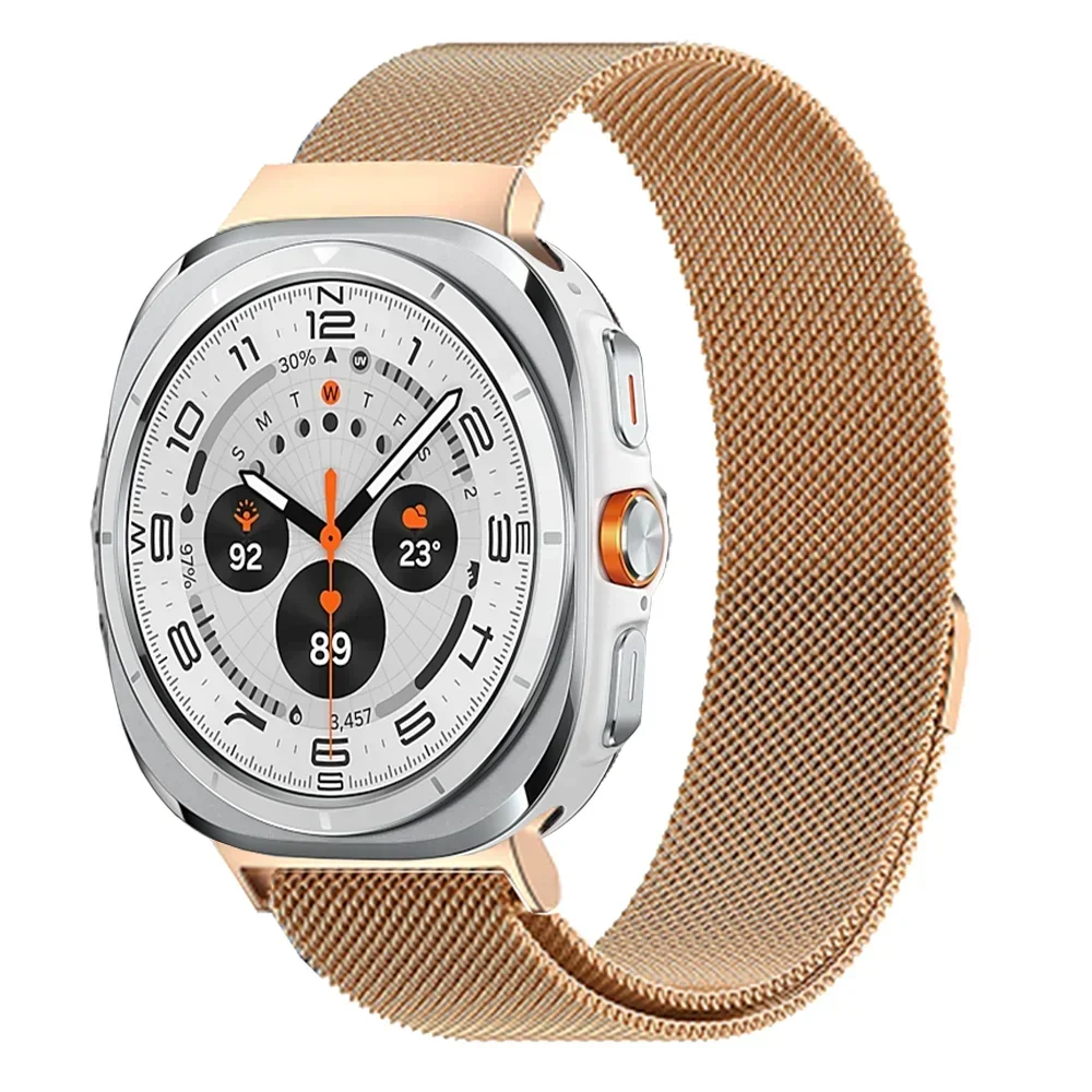 삼성 갤럭시 워치용 갭 없는 스테인리스 스틸 스트랩, 울트라 47mm 마그네틱 스포츠 메탈 스트랩, 갤럭시 워치 7 울트라 팔찌