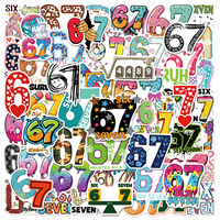 50PCS  Funny 67 Six Seven Stickers 67 DIY Stickers Scrapbooking Phone Luggage Waterproof Decals