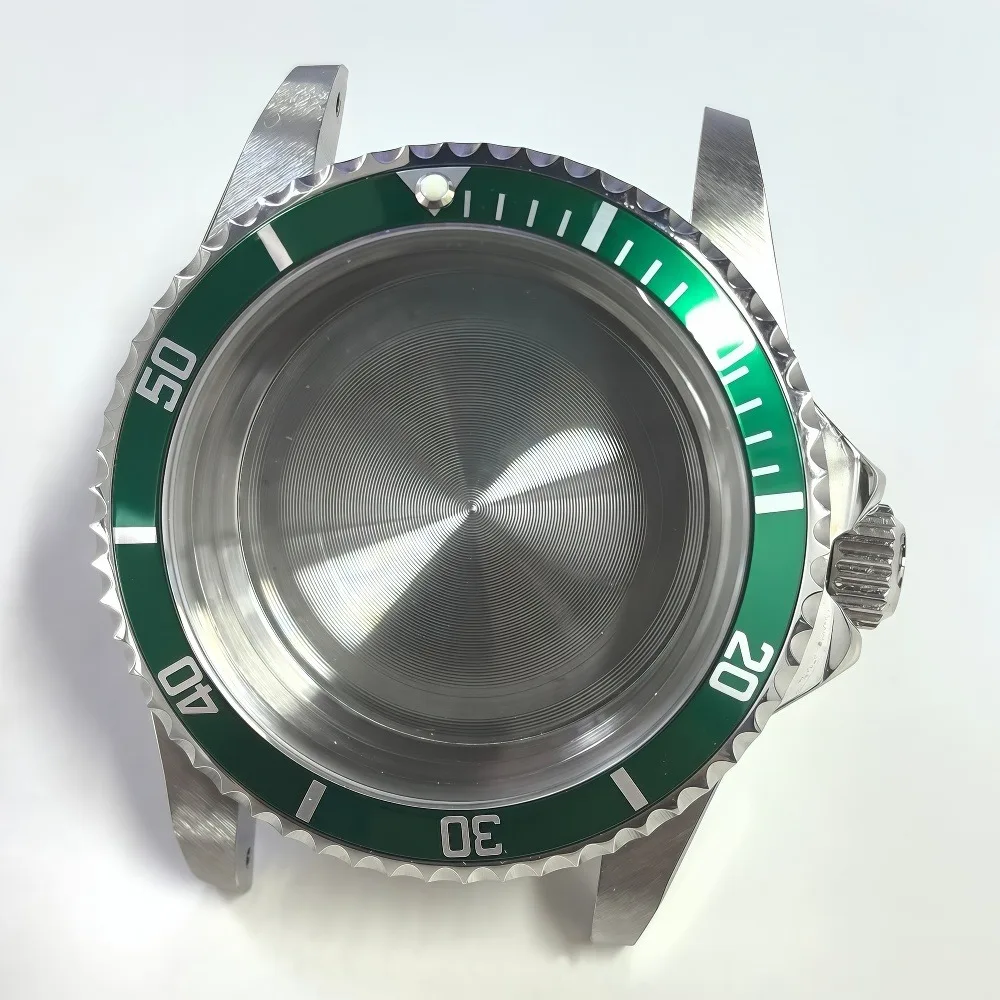 40 مللي متر ساعة حافظة متوافقة NH35 حركة الفولاذ المقاوم للصدأ 28.5 مللي متر الطلب مقاوم للماء وزارة الدفاع ساعة أجزاء لصنع ساعة ذاتية الصنع