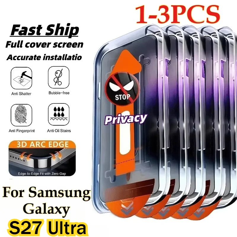1-3Pcs Anti-Spy Screen Protector for Samsung Galaxy S26 Ultra S25 S24 FE S23 Plus S22 S21 Fold 7 6 5 Privacy Tempered Glass Film