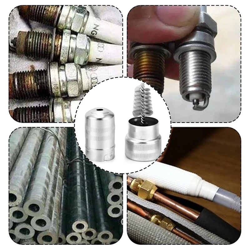 6 szt. Środek do czyszczenia rur miedzianych i 1 szt. Zestaw szczotek do czyszczenia zacisków akumulatora, poręczne narzędzia hydrauliczne do czyszczenia rur miedzianych