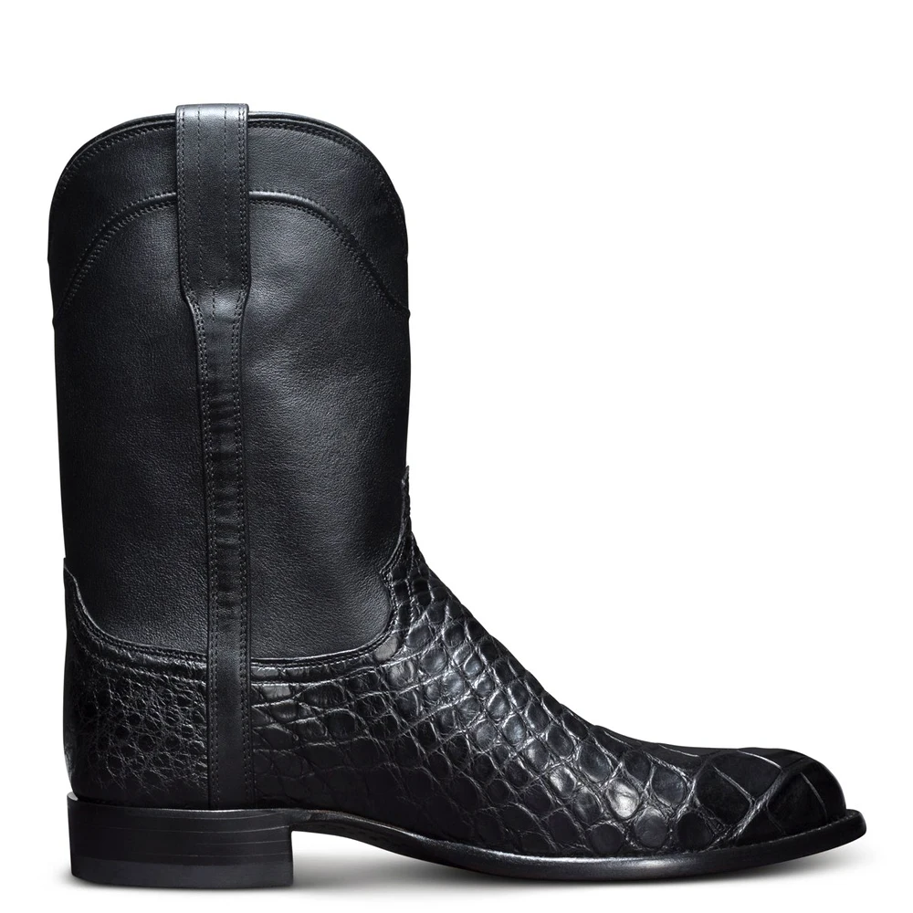Men West Cowboy Boots High Tube Retro Men's Boots Crocodile Pattern Men Footwear Large size EUR 38-48 view 3