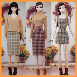 [20days made] 1/6 Scale Female High Waisted Woolen Plaid Mini/Medium Hips Wrap Skirt for Momoko OB FR Nippon PoppyParker Dolls