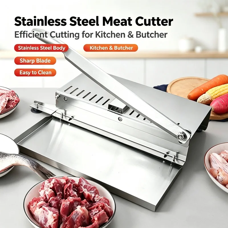 Manual Stainless Steel Meat Bone Slicer Household Frozen Beef Mutton Cutter Thin Slicing Kitchen Tool For Hot Pot Home Cooking