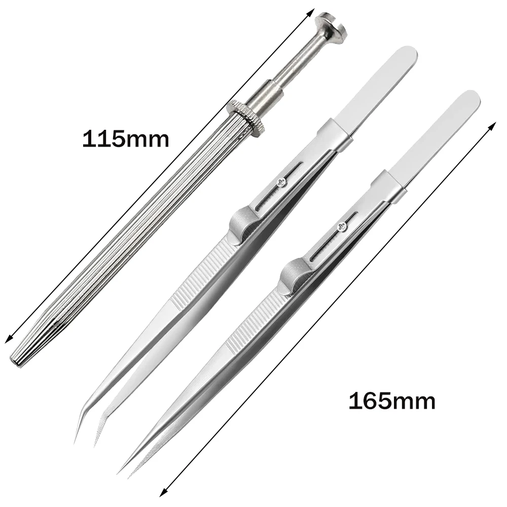 1/2/3 Stücke Diamant Pinzette Edelstein Schmuck Locking Diamant Klaue Halter Perlen Ball Grabber Pick up Werkzeug Zange für Die Herstellung – Detail 2