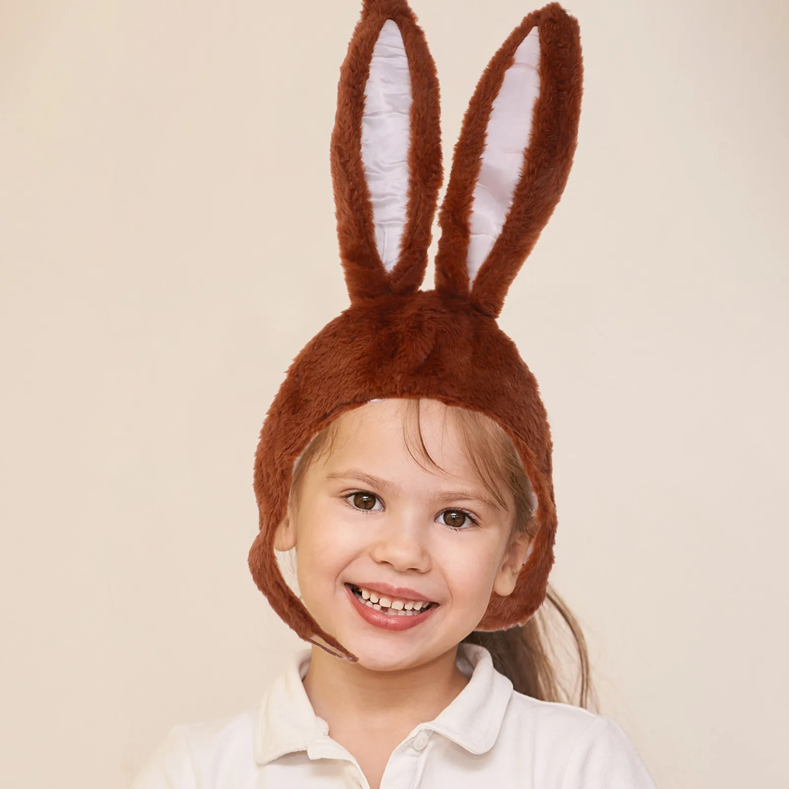 

Коричневая шапка для женщин и девочек, шапка с животным принтом, для косплея, вечеринок, фотосессий, шапка с мультяшным кроликом