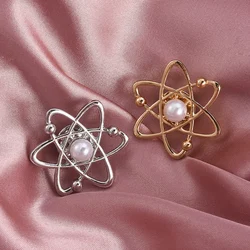 Atom Melecule Model Brooch Physical Chemical Sciences Pin Buckle Coat Lapel Badge Jewelry for Science Workers Physicist Chemist