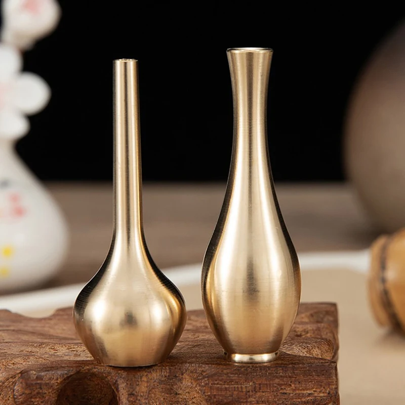 Nordische Mini-Vase aus reinem Kupfer plattiert goldene Blume Haupt dekoration Wohnzimmer antike skandi navis che Vasen