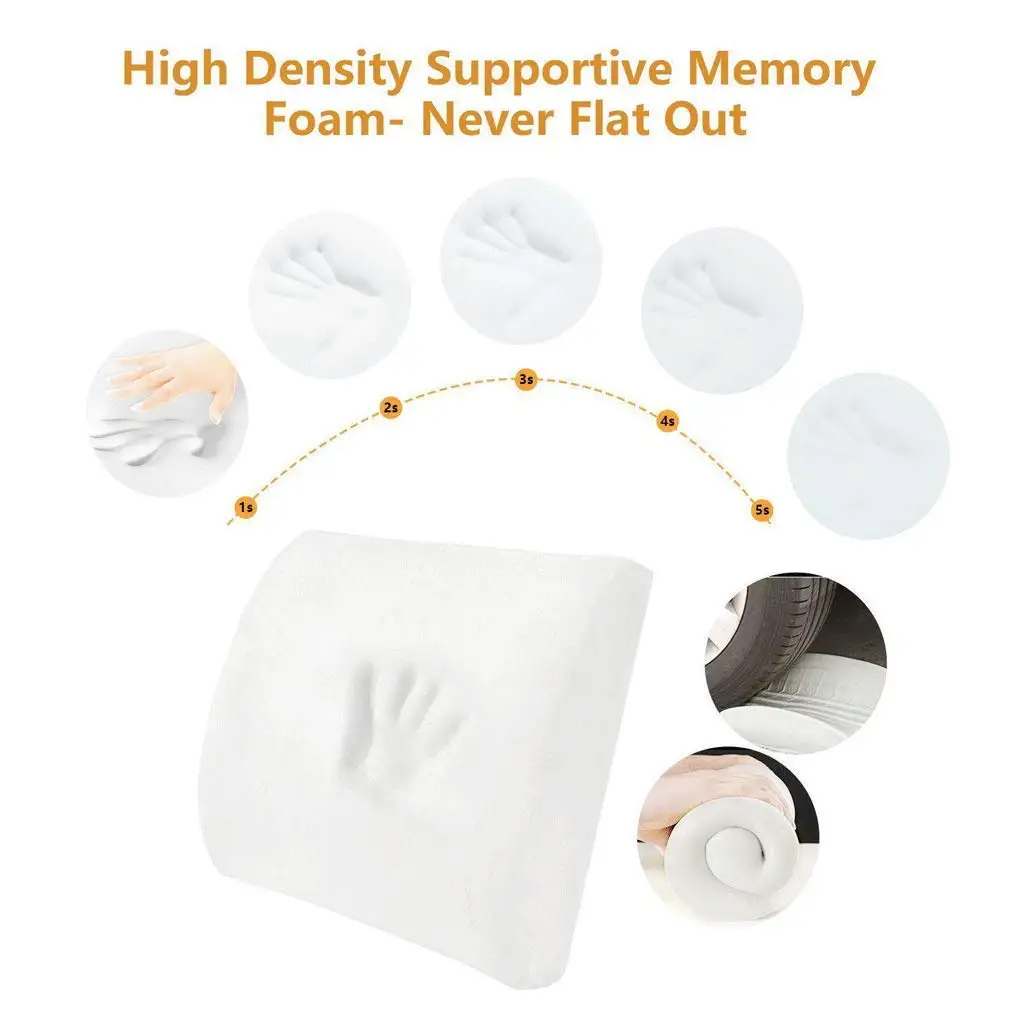 Office Seat Lumbar Support Memory Sponge Lumbar Cushion Slow Rebound Car Cushion Relieves Low Back Pain Breathable Lumbar Pillow