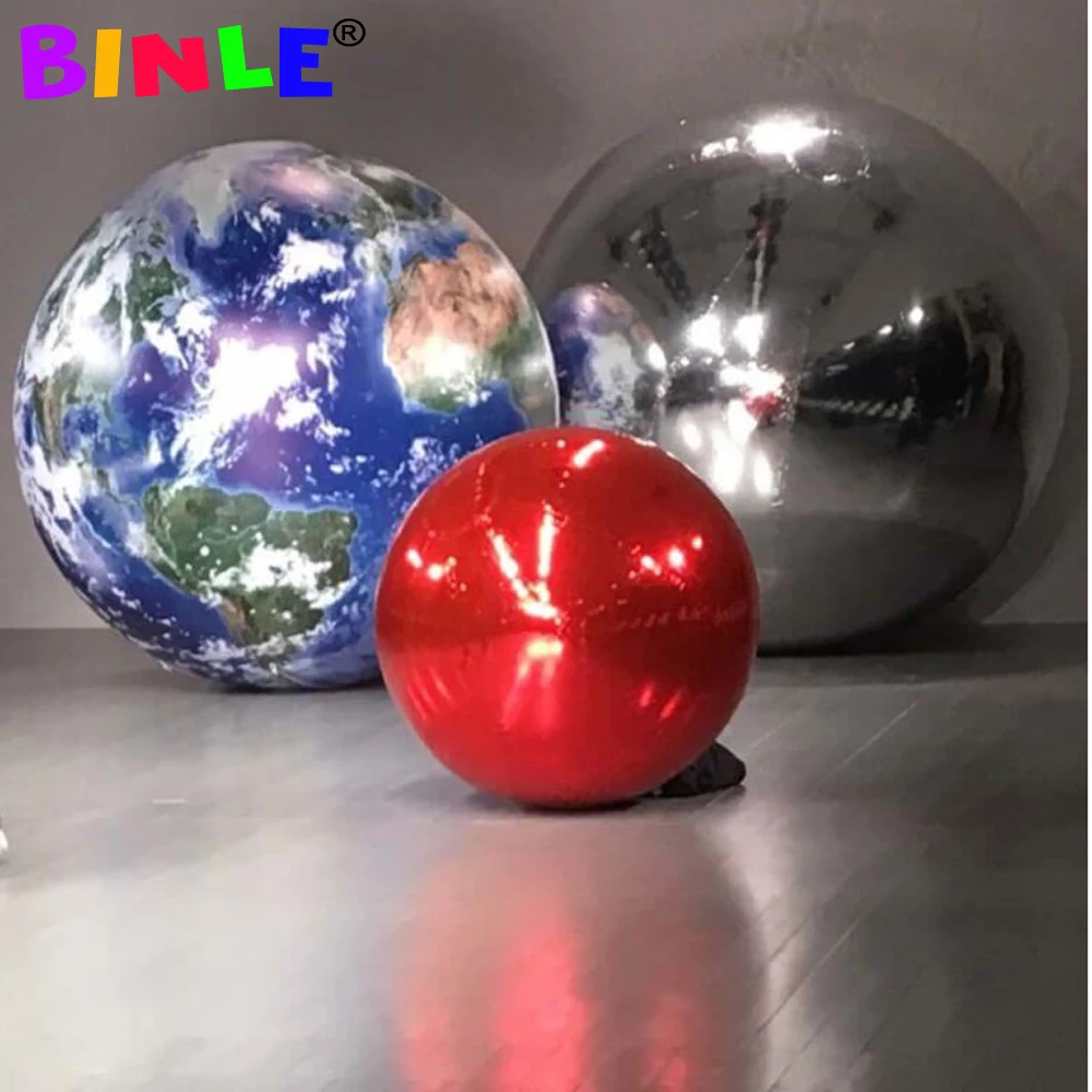 

Event Hanging Silvery Giant Inflatable Mirror Ball Decoration PVC Floating Inflatable Mirror Sphere Disco ColorfulShinny Balloon