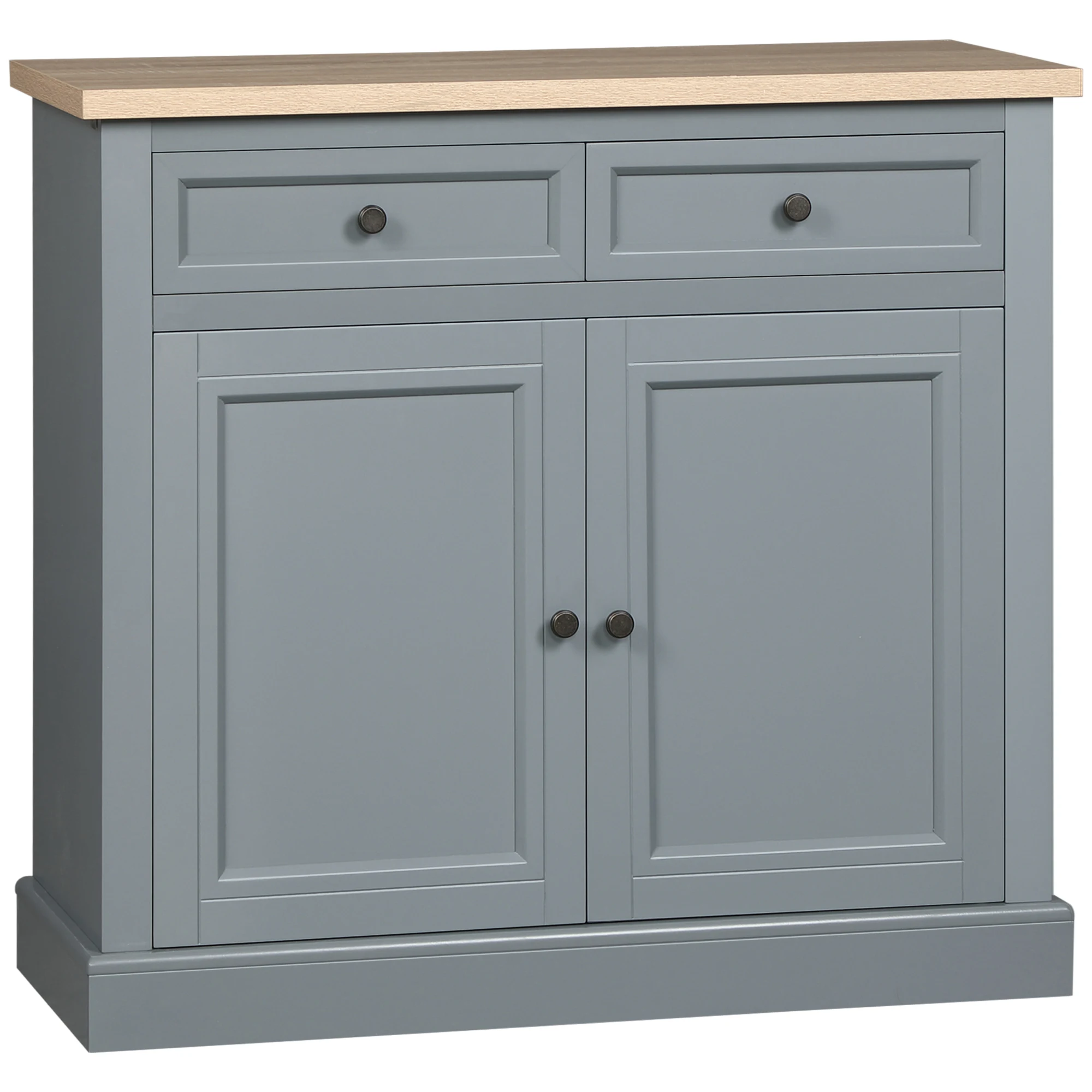Sideboard Buffet Cabinet, Coffee Bar Cabinet with 2 Drawers and Double Door Cupboard for Kitchen, Living Room, Entryway, Dark Gray