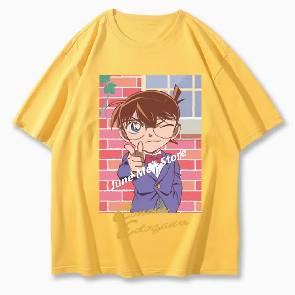 (Uniqlo) Detective Conan Anime Art Conan Printed Cotton Crewneck Short-Sleeved T-Shirt Men's And Women's Summer Tops