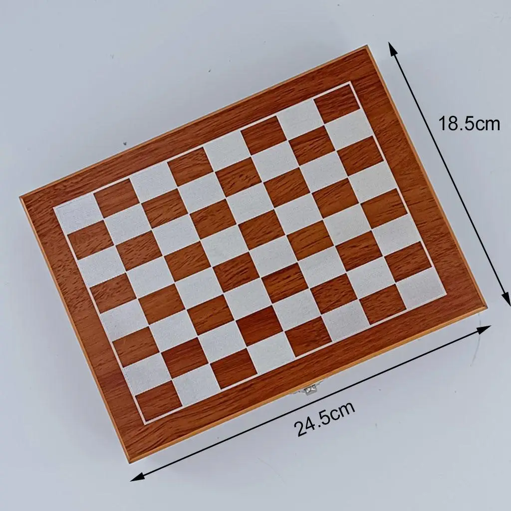 مجموعة الشطرنج والدومينو، ألعاب الطاولة، شطرنج ترفيهي، مقاس 4 سم، مجموعة شطرنج خشبية محمولة قابلة للطي للعائلة