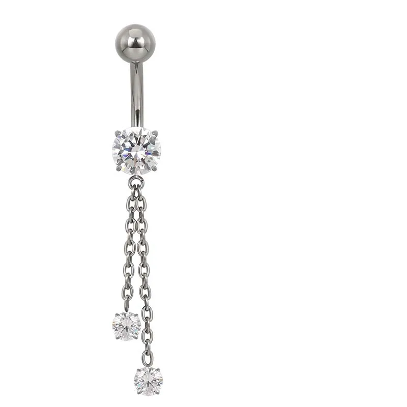ASTM F136 Titanium Chain Belly Button Navel Ring