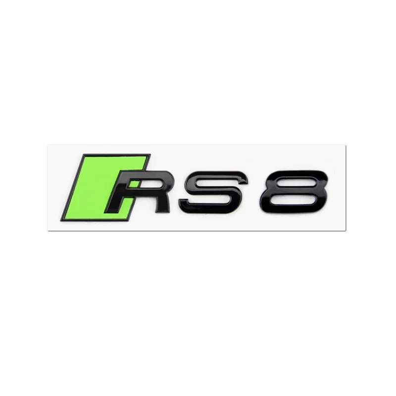 سيارة ABS الأخضر شارة جسم السيارة المصد الخلفي الجذع ملصقات لأودي RS 3 RS4 RS8 RS7 RS5 RS6 Sline A3 A4 b6 b8 b7 A6 A8 Q3 Q5 Q7