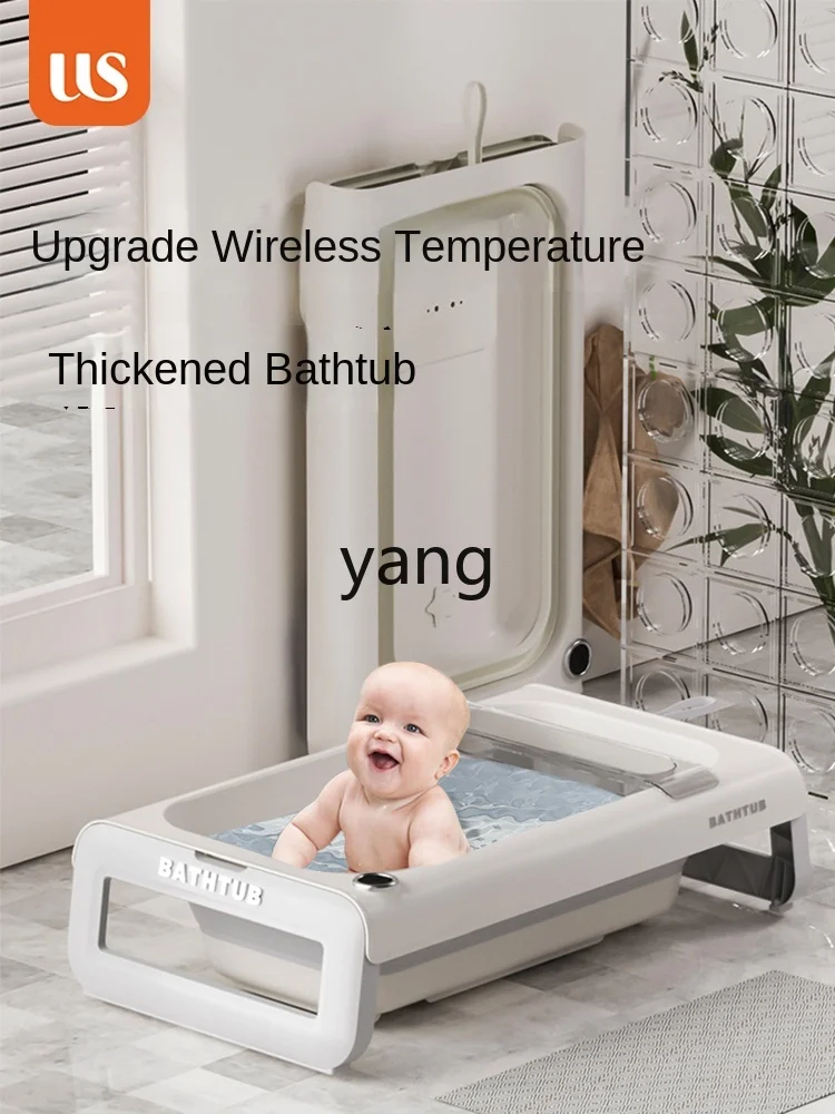 CX Baby Bathtub Intelligent Temperature Sensing Foldable Baby Bathtubs Newborn Bath Bucket