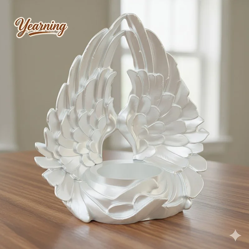 

3D Printed Creative Angel Wings Desktop Stand Organizer Display Shelf Candle Holder Home Decor