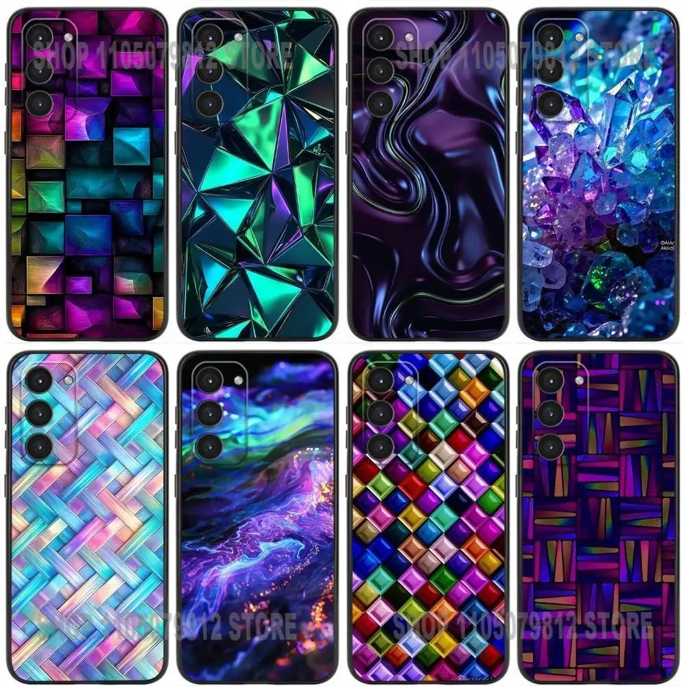 

Rainbow Holographic Iridescence Phone Case For Samsung Galaxy A20,21s,22,31,32,52,53,72,73,80,91 Soft Silicone Black Cover