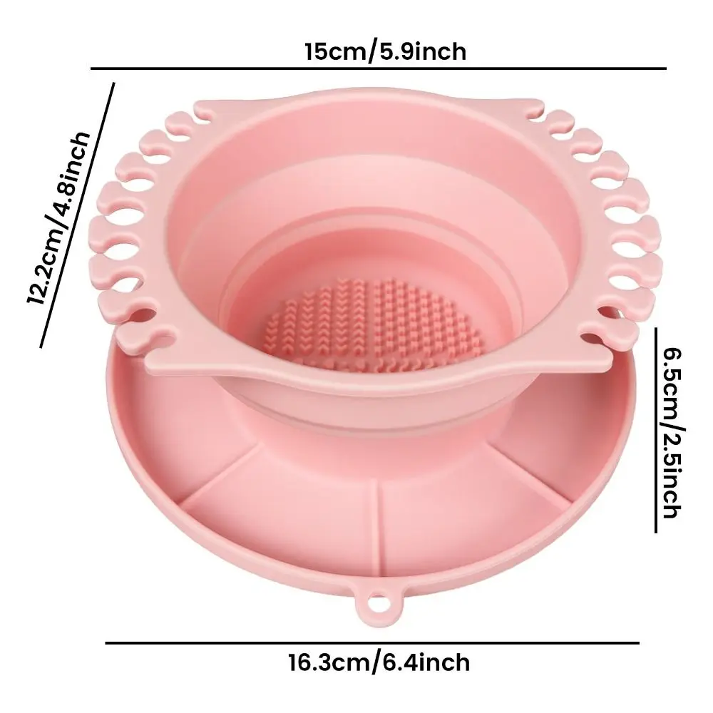 Silicone Material Makeup Brush Cleaning Bowl Dry Cleaning Design Reusable Brush Cleaning Tool Egg Shape Multifunctional view 5