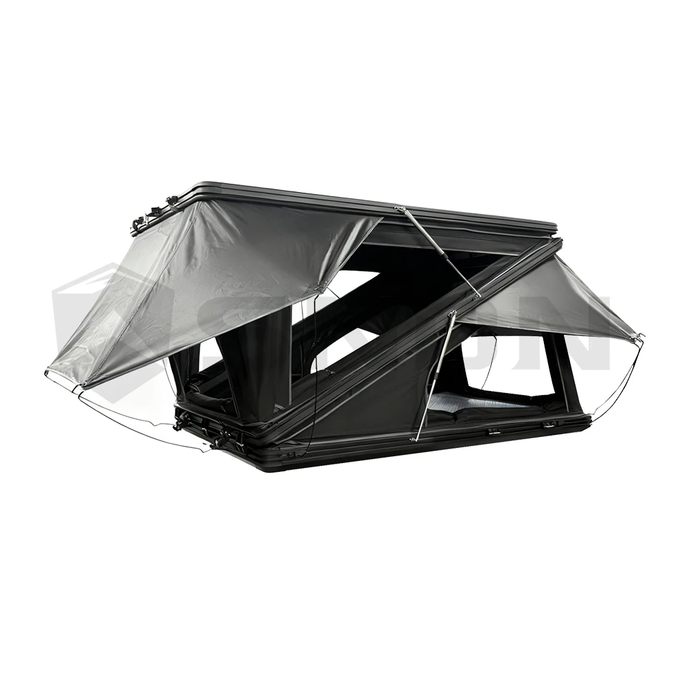 Z Shape Car Rooftop Tent Outdoor Camping Aluminum Roof Top Tent Hard Shell SUV Self-Driving Tours Folding Top Roof Tent
