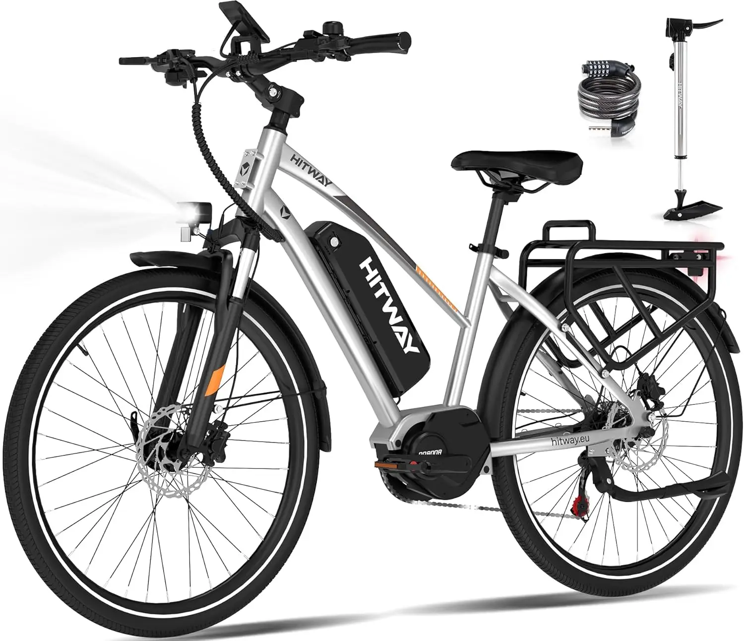 Hitway Bku1 27,5-Zoll-Elektrofahrrad 36V 13Ah Akku Mittelmotor 7 Gänge 25 km/h Geschwindigkeitsbereich 120~150 km Reichweite
