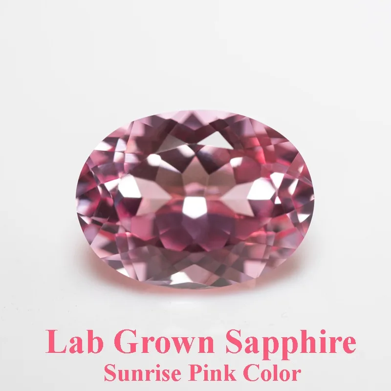 

Lab Grown Sapphire Sunrise Pink Color Oval Shape Quality Pendant Gemstones For Charms Jewel Making Selectable AGL Certificate