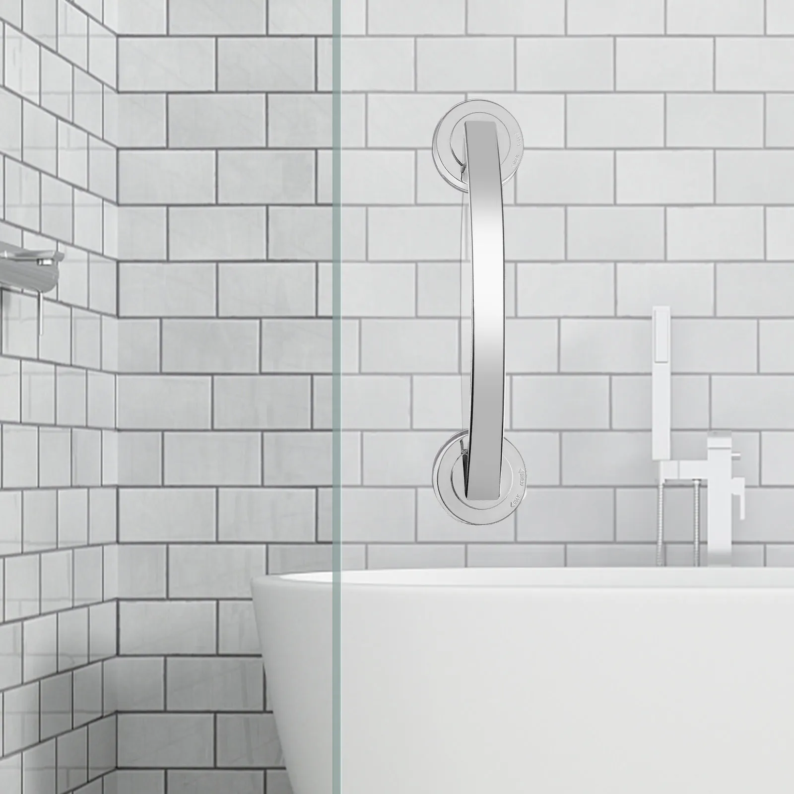 

Suction Grab Bar Bathroom Shower Handle Safety Anti-slip Rails for Elderly Seniors Thickened Design Strong Capacity Reusable ABS