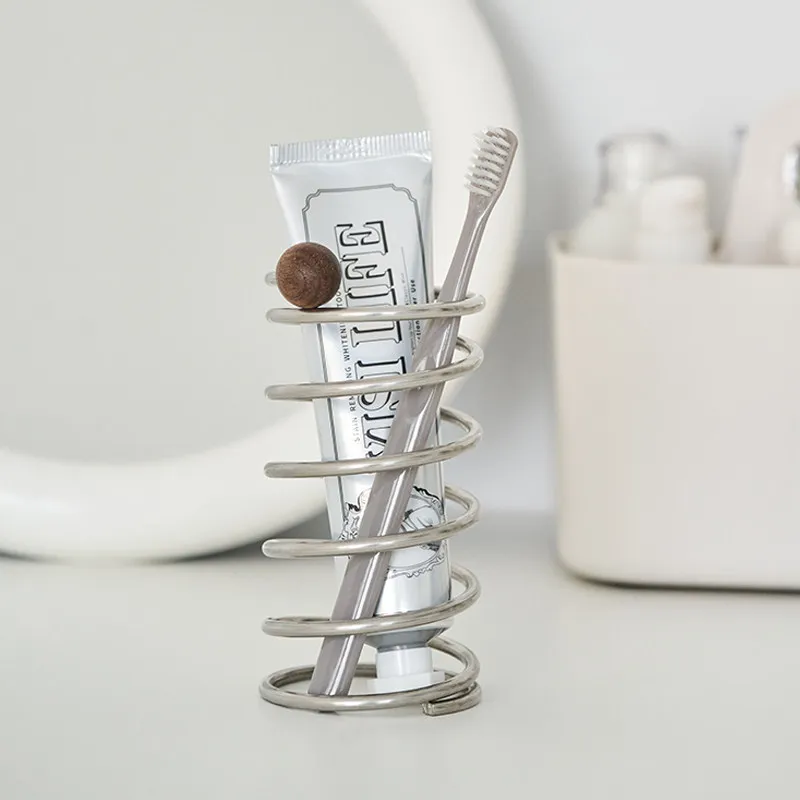 creative toothbrush holder toothpaste comb stainless steel storage rack makeup brush storage rack industrial style pen holder