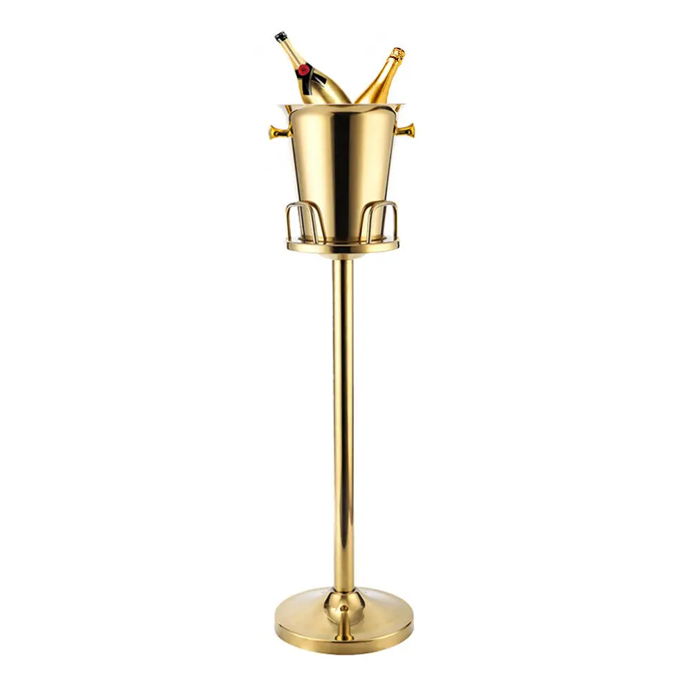 

Stainless Steel Titanium Gold Champagne Ice Bucket Rack Holder for Bar, Club New