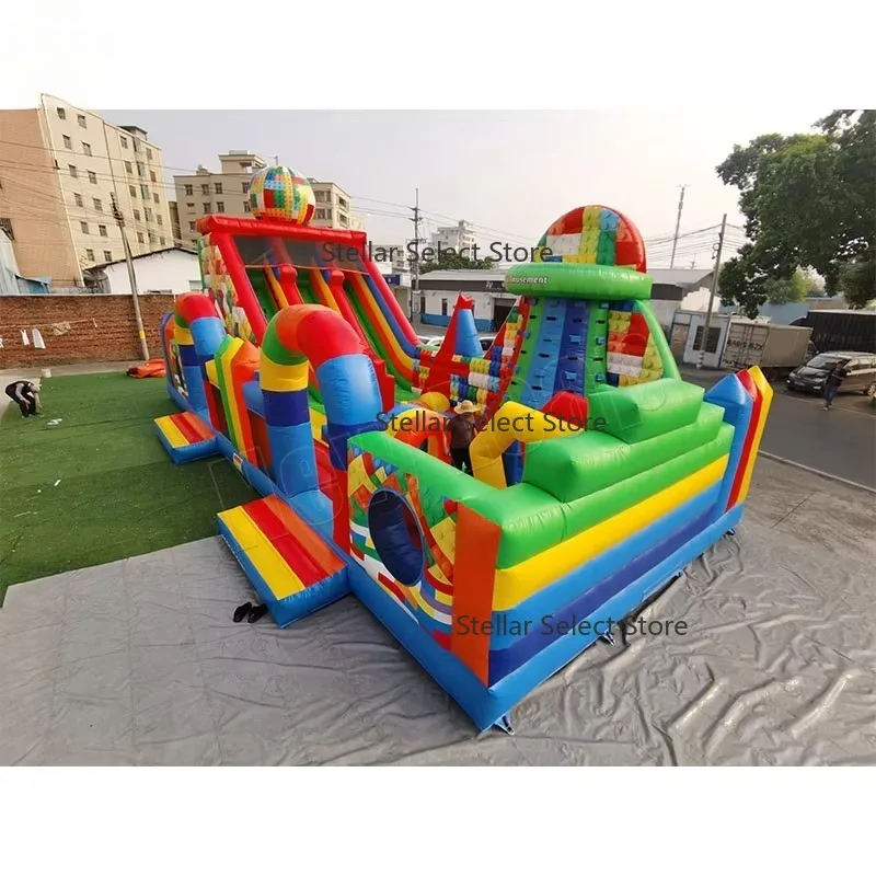 Huge Inflatable Theme Park Combo Playground Bounce House Inflatable Slide Obstacle Outdoor Giant